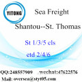 Shantou Port LCL Consolidation To St. Thomas